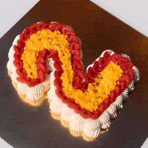 Number Cake 1 chiffre mangue passion framboise